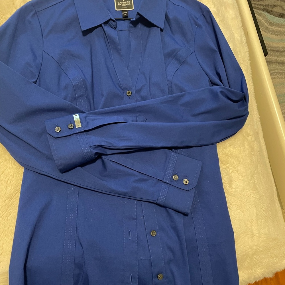 Express Blue Dress Shirt Professional Attire